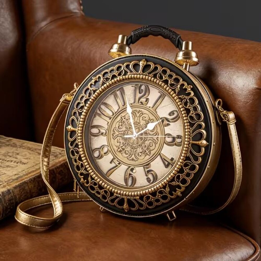 THE TIMEKEEPER BAG ~ Black & Gold